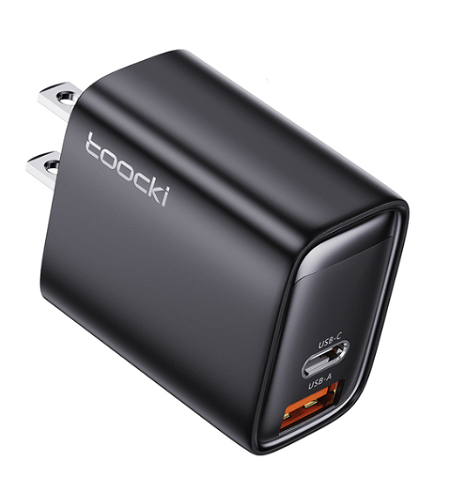 CARGADOR TOOCKI  USB TIPO C DE 33W/ BLACK/ TCTAC-JCA01