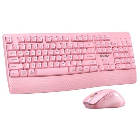 COMBO DE TECLADO Y MOUSE INALAMBRICO MEETION C4130 2.4GHZ PINK