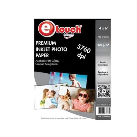 PAPEL FOTOGRAFICO 4X6" ETOUCH 220GR-100 HOJAS
